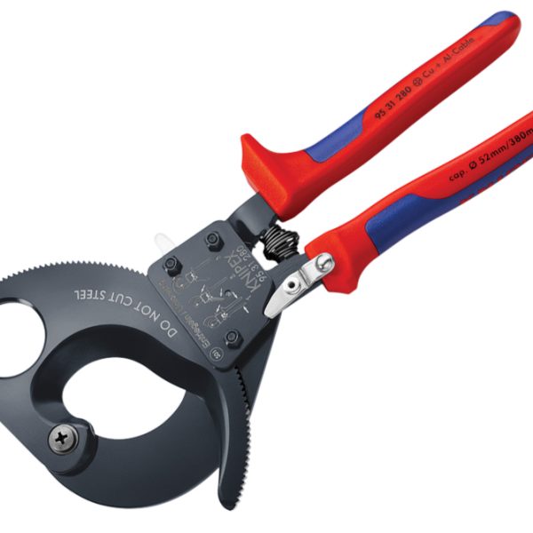 KNIPEX Ratchet Action Cable Shears Multi-Component Grip 280mm
