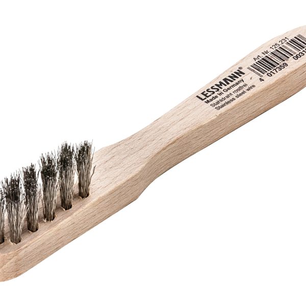 LESSMANN Spark Plug Brush 3 Row Stainless Steel Wire