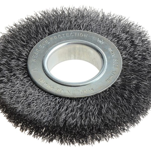 LESSMANN Wheel Brush D125mm x W20-22 x 40 Bore Set 2 Steel Wire 0.30