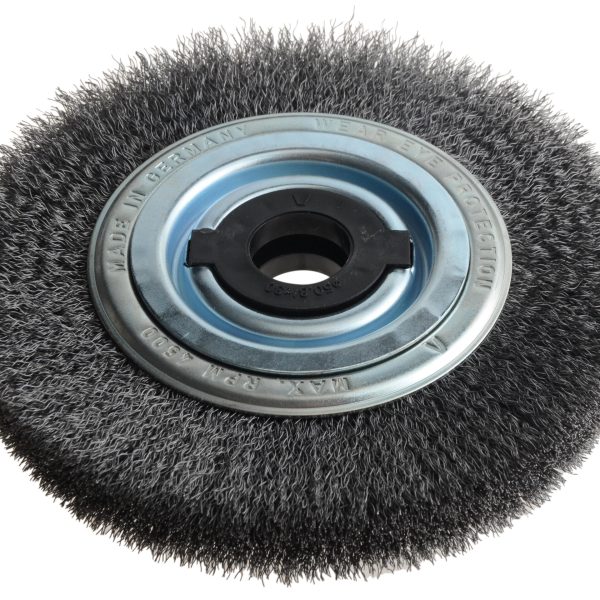 LESSMANN Wheel Brush D200mm x W35-40 x 80 Bore Set 4 +1 Steel Wire 0.30