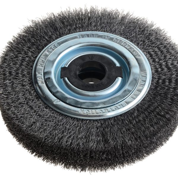 LESSMANN Wheel Brush D200mm x W40-45 x 80 Bore Set 4 +1 Steel Wire 0.30