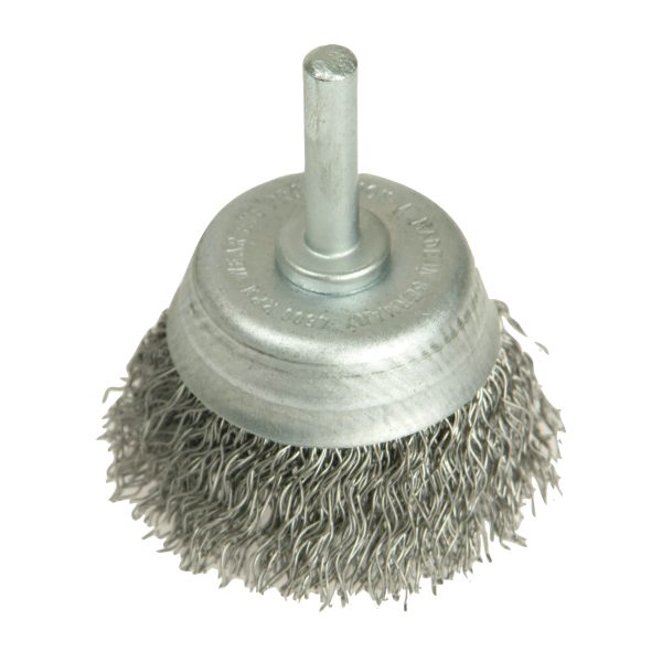 LESSMANN DIY Cup Brush with Shank 50mm, 0.35 Steel Wire