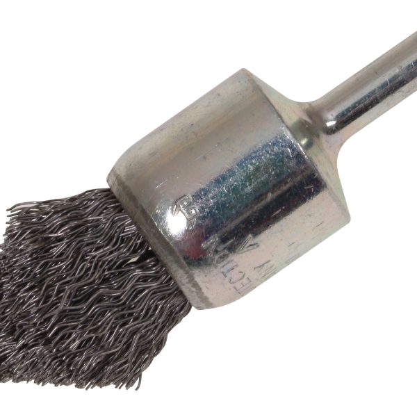 LESSMANN Pointed End Brush with Shank 23/68 x 25mm, 0.30 Steel Wire