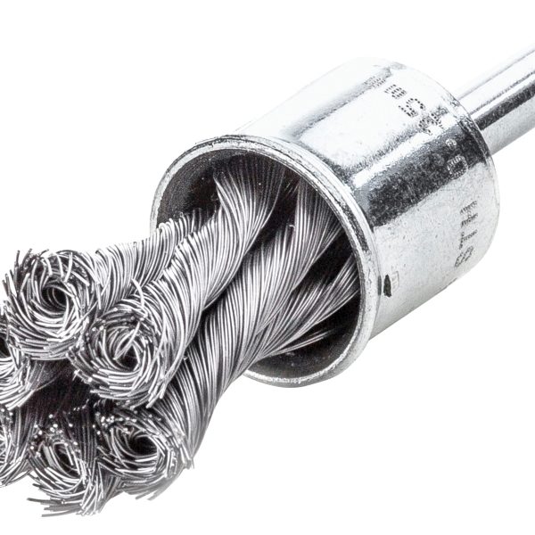 LESSMANN Knot End Brush with Shank 29mm, 0.35 Steel Wire