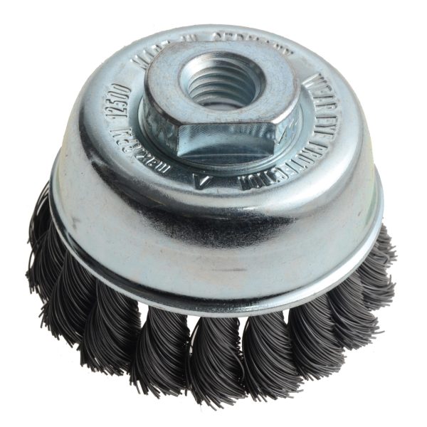 LESSMANN Knot Cup Brush 65mm M14x2.0, 0.35 Steel Wire
