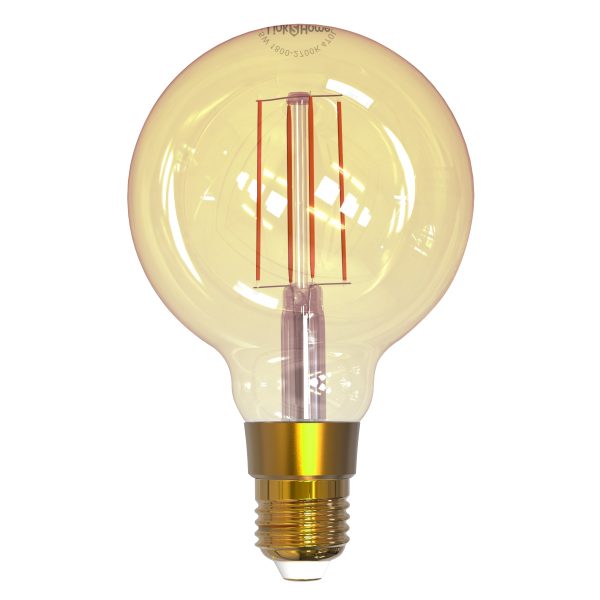 LINK2HOME Wi-Fi LED ES (E27) Balloon Filament Dimmable Bulb, White 470 lm 5.5W