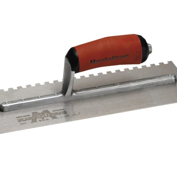 MARSHALLTOWN M702SD Notched Trowel Square 1/4in DuraSoft® Handle 11 x 4.1/2in