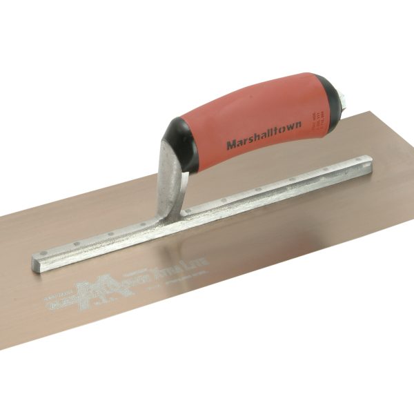 MARSHALLTOWN MPB13GSD Pre-Worn PermaShape® Finishing Gold S/S Trowel DuraSoft® 13 x 5in