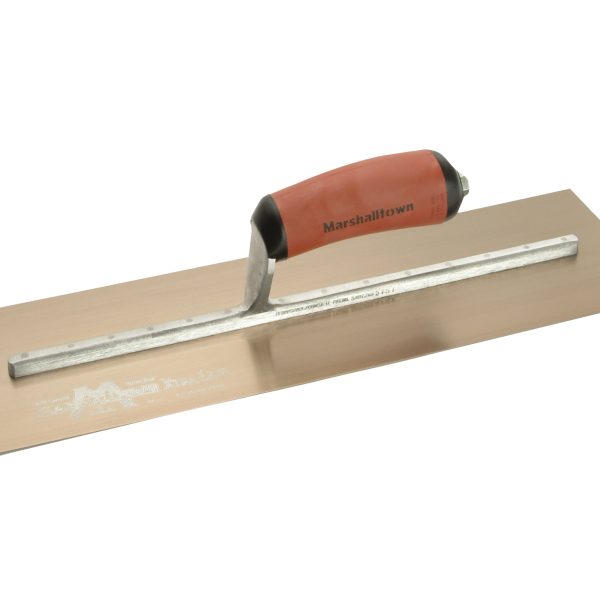 MARSHALLTOWN MPB165GSD Pre-Worn PermaShape® Finishing Gold S/S Trowel DuraSoft® 16 x 5in