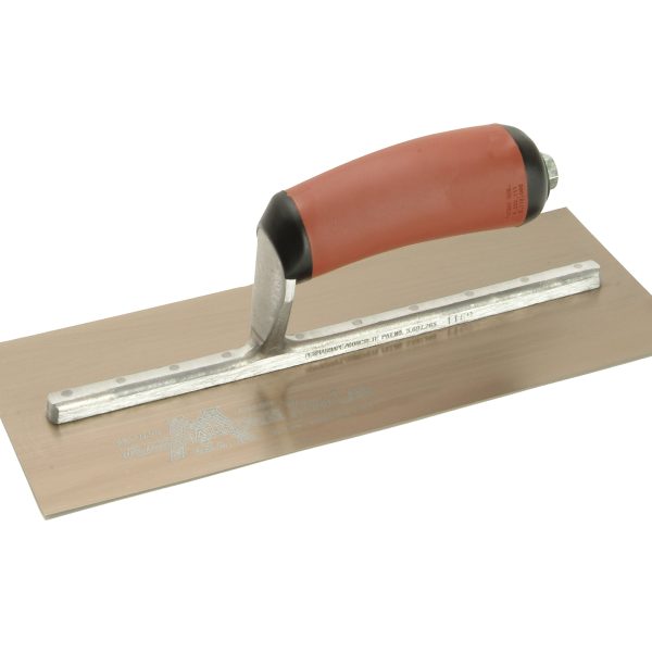 MARSHALLTOWN MPB1GSD Pre-Worn PermaShape® Finishing Gold S/S Trowel DuraSoft® 11 x 4.1/2in