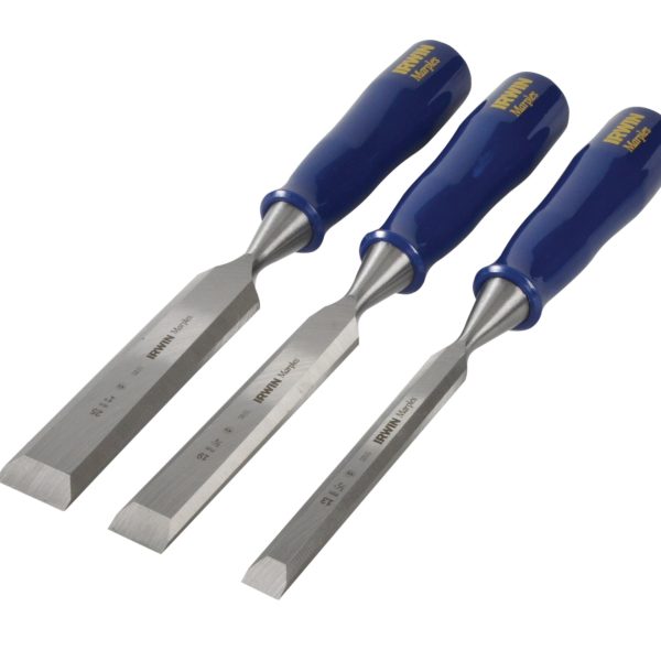 IRWIN® MARPLES® M444 Bevel Edge Chisel Blue Chip Handle Set, 3 Piece