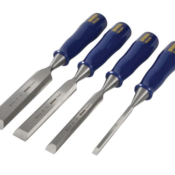 IRWIN® MARPLES® M444 Bevel Edge Chisel Blue Chip Handle Set, 4 Piece