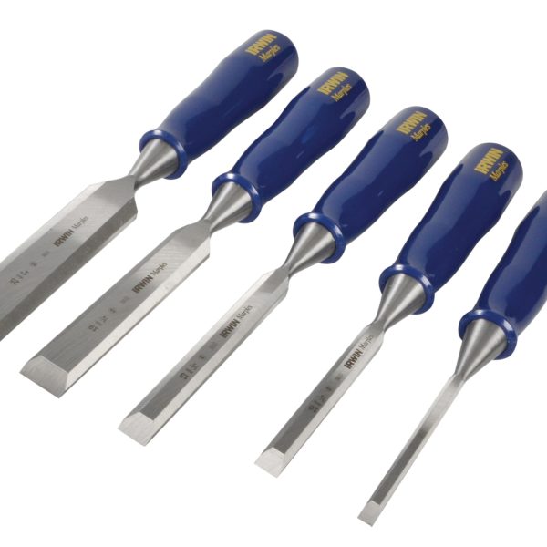 IRWIN® MARPLES® M444 Bevel Edge Chisel Blue Chip Handle Set, 5 Piece