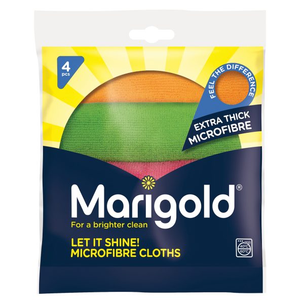 MARIGOLD Let It Shine! Microfibre Cloths x 4
