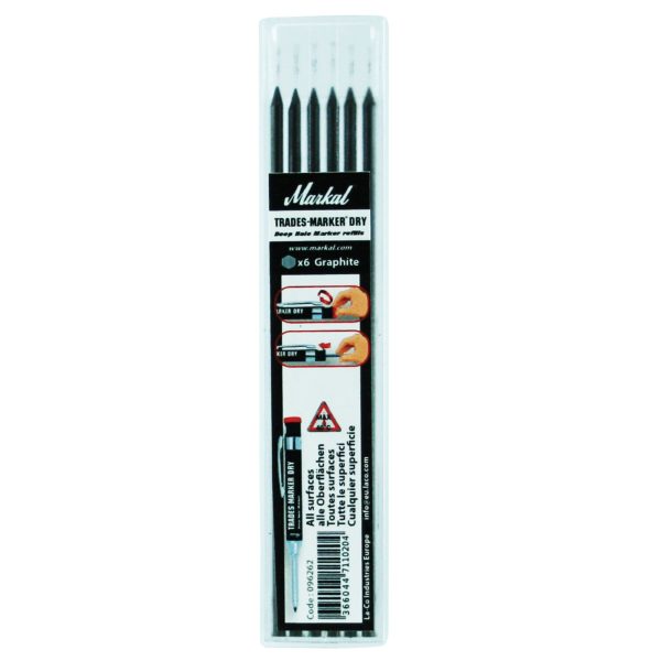 MARKAL TRADES-MARKER® DRY Graphite Refills (Pack 6)