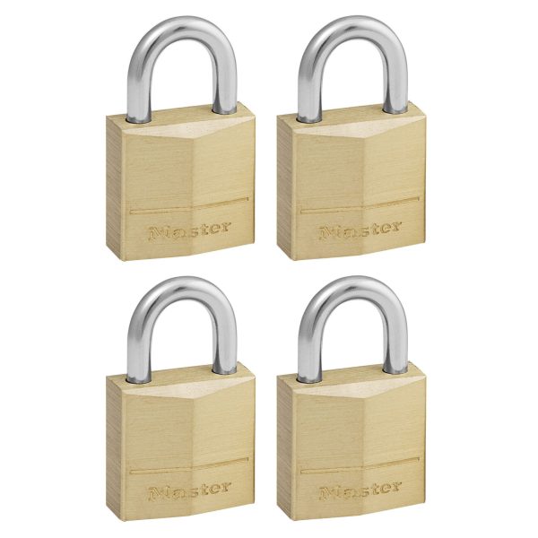 MASTER LOCK  Solid Brass 20mm Padlock 3-Pin - Keyed Alike x 4
