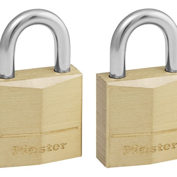 MASTER LOCK  Solid Brass 20mm Padlock 3-Pin - Keyed Alike x 2