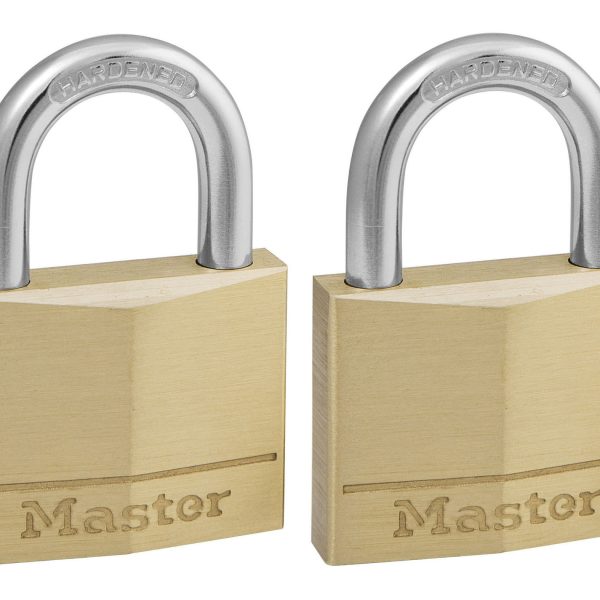 MASTER LOCK  Solid Brass 40mm Padlock 4-Pin - Keyed Alike x 2