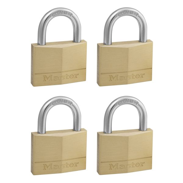 MASTER LOCK  Solid Brass 50mm Padlock 5-Pin - Keyed Alike x 4