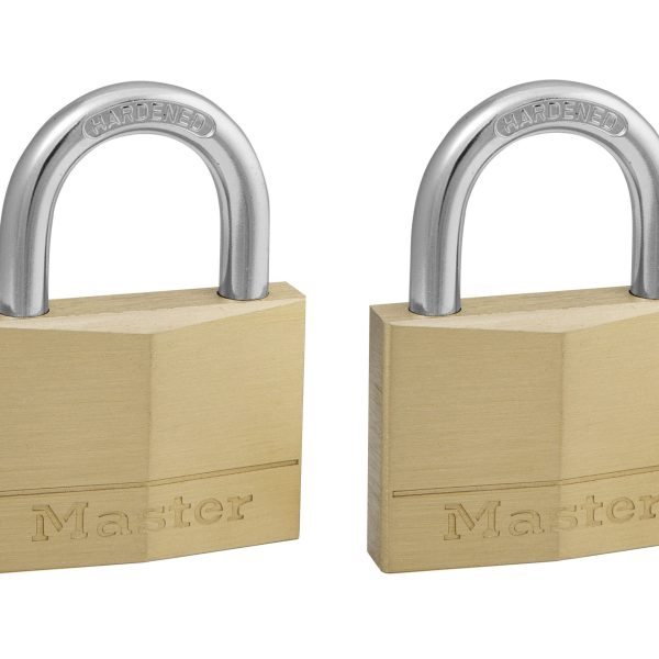 MASTER LOCK  Solid Brass 50mm Padlock 5-Pin - Keyed Alike x 2