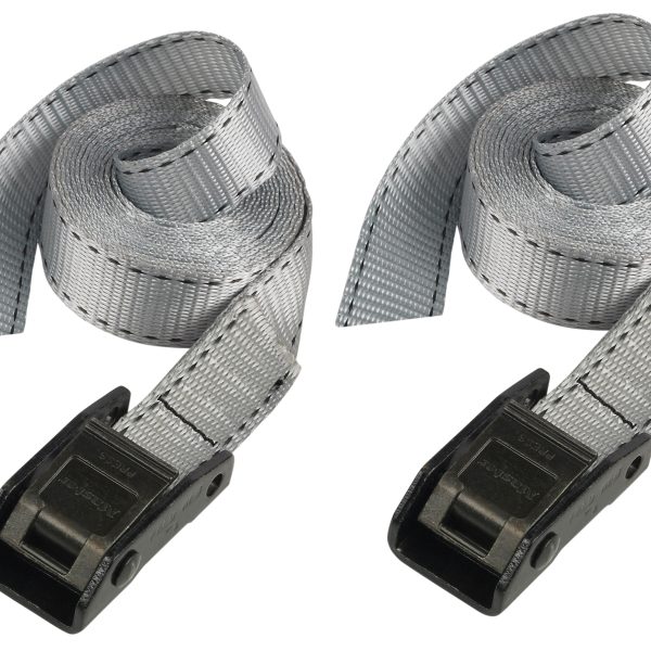 MASTER LOCK  Lashing Strap with Metal Buckle, Grey 2.5m 150kg (Pack 2)