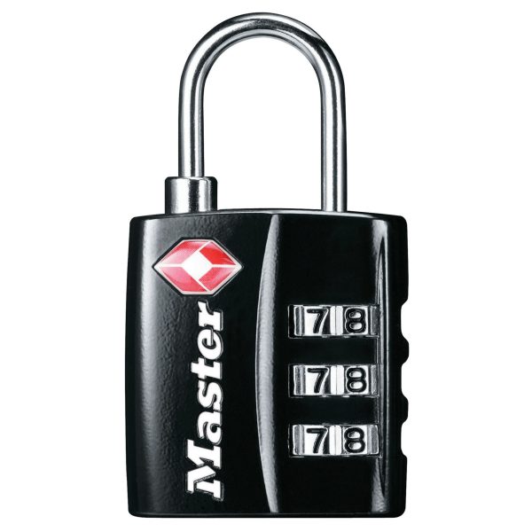 MASTER LOCK  TSA 3-Digit Combination Black Finish 30mm Padlock