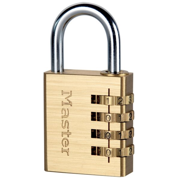MASTER LOCK  Brass Finish 40mm 4-Digit Combination Padlock