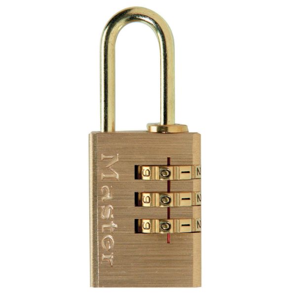 MASTER LOCK  Brass Finish 20mm 3-Digit Combination Padlock