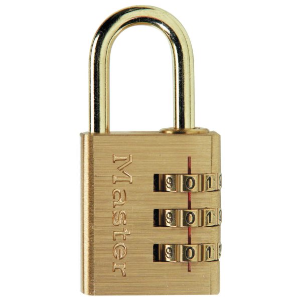 MASTER LOCK  Brass Finish 30mm 3-Digit Combination Padlock