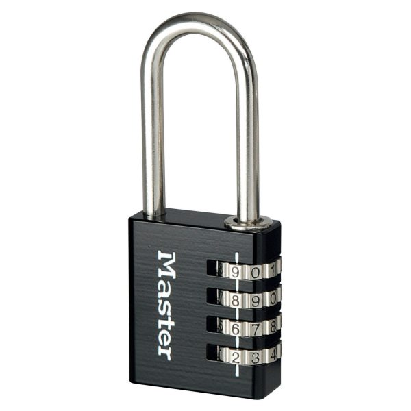 MASTER LOCK  Black Finish 40mm 4-Digit Combination Padlock - 51mm Shackle