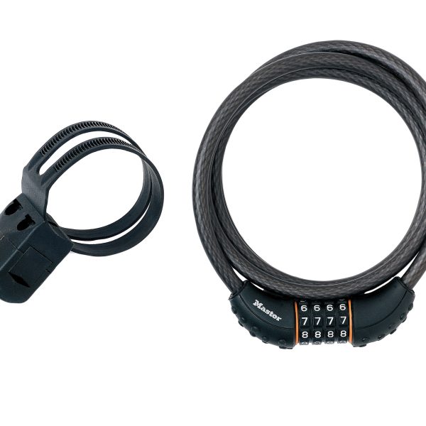 MASTER LOCK  Black Braided Steel Combination Cable 1.8m x 10mm