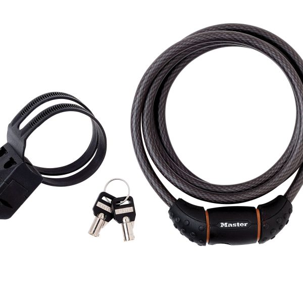 MASTER LOCK  Black Braided Steel Keyed Cable 1.8m x 10mm