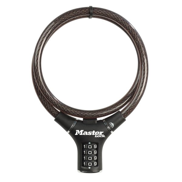 MASTER LOCK  Black Steel Rigid Combination Cable 0.9m x 12mm