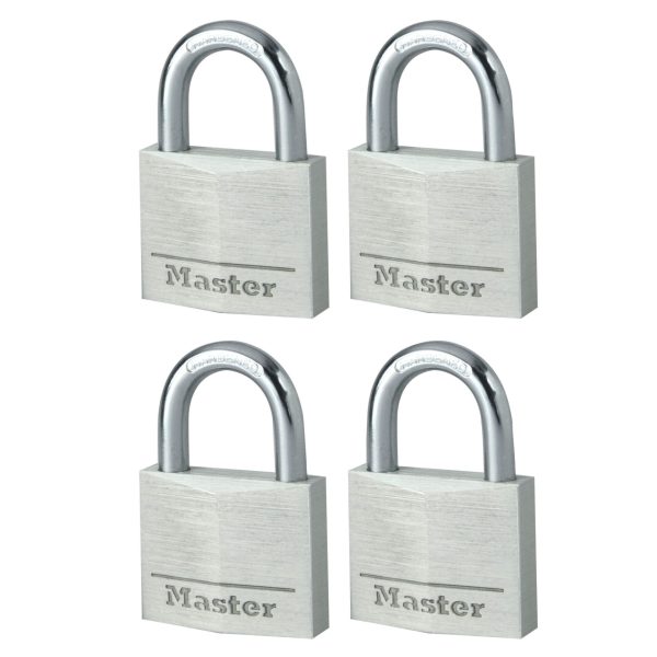 MASTER LOCK  Aluminium 40mm Padlock 4-Pin - Keyed Alike x 4