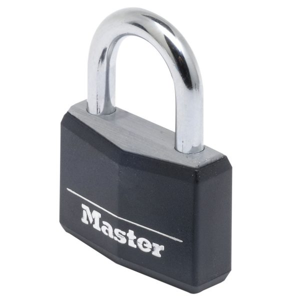 MASTER LOCK  Aluminium Black Vinyl Cover 50mm Padlock 4-Pin