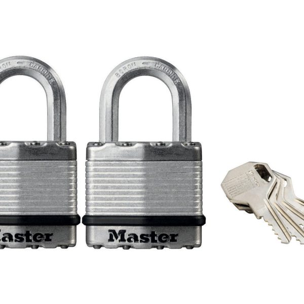 MASTER LOCK  Excell™ Laminated Steel 45mm Padlock - 24mm Shackle - Keyed Alike x 2