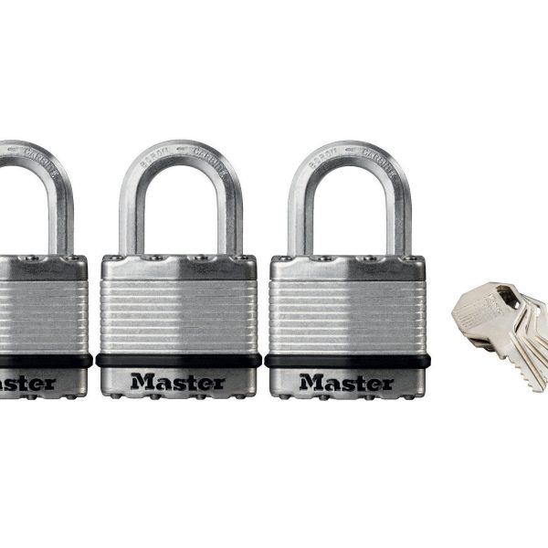 MASTER LOCK  Excell™ Laminated Steel 45mm Padlock - 24mm Shackle - Keyed Alike x 3