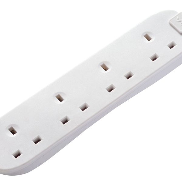 MASTERPLUG Extension Lead 240V 4-Gang 13A White 2m