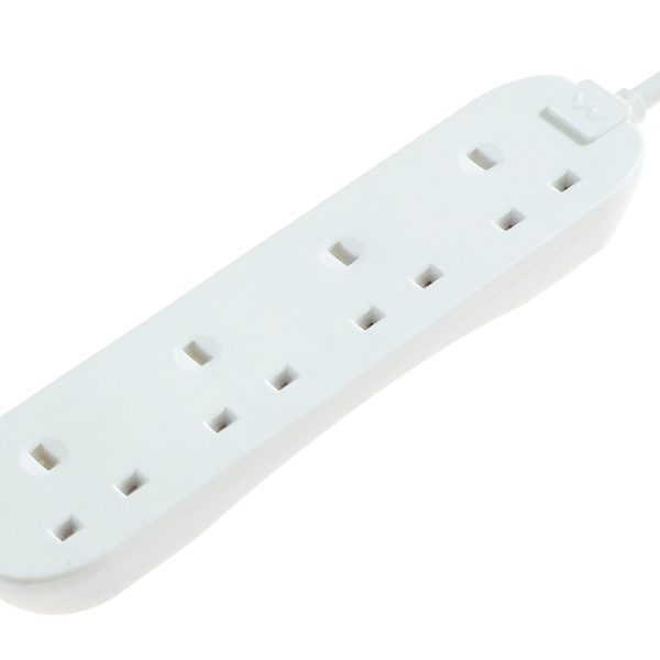 MASTERPLUG Extension Lead 240V 4-Gang 13A White 5m