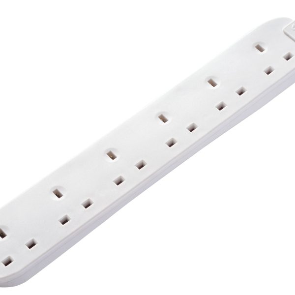 MASTERPLUG Extension Lead 240V 6-Gang 13A White 2m