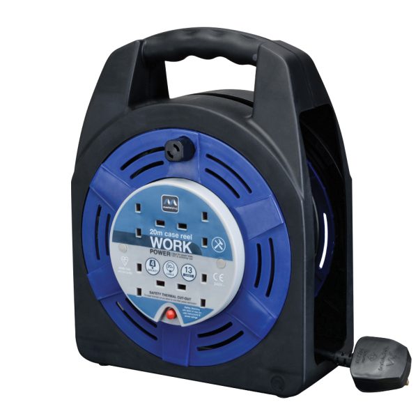 MASTERPLUG Case Reel 240V 13A 4-Socket Thermal Cut-Out 20m