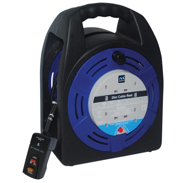 MASTERPLUG Case Reel 240V 13A 4-Socket RCD & Thermal Cut-Out 20m