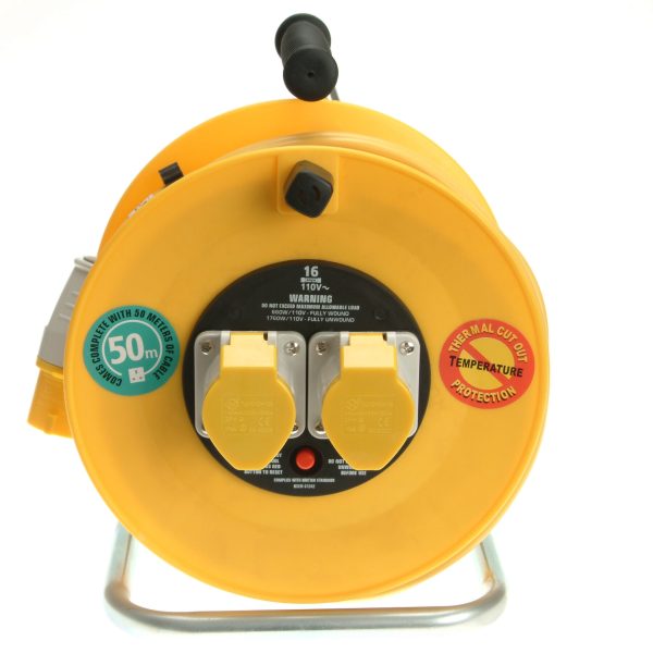 MASTERPLUG Cable Reel 110V 16A Thermal Cut-Out 50m