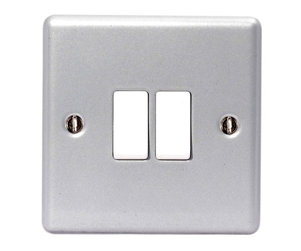 MASTERPLUG Metal Clad 2-Gang 2-Way Light Switch