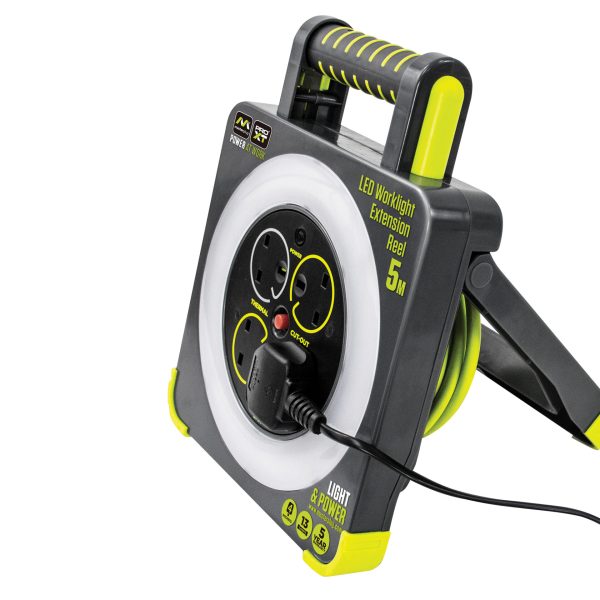 MASTERPLUG Work Light Cable Reel 240V 13A 4-Socket 5m