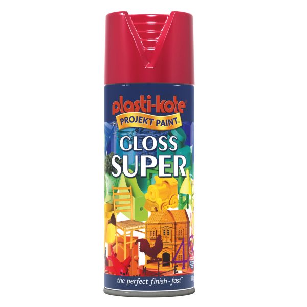 PLASTIKOTE Gloss Super Spray Bright Red 400ml