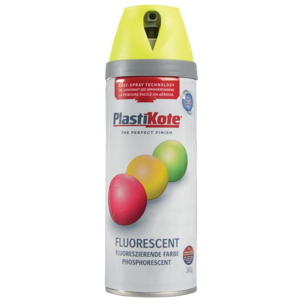 PLASTIKOTE Twist & Spray Fluorescent Yellow 400ml