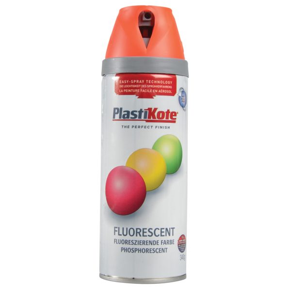 PLASTIKOTE Twist & Spray Fluorescent Orange 400ml