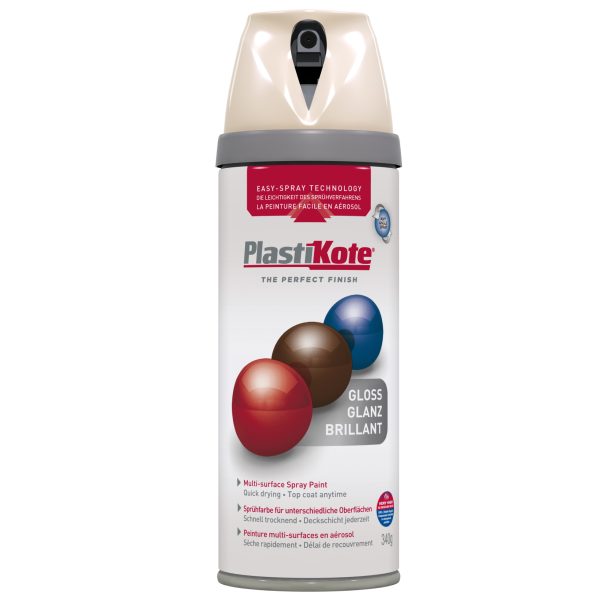 PLASTIKOTE Twist & Spray Gloss Antique White 400ml