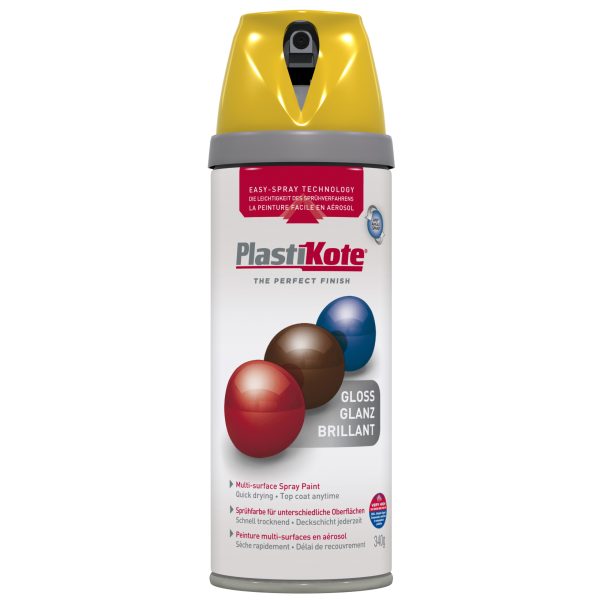 PLASTIKOTE Twist & Spray Gloss Yellow 400ml